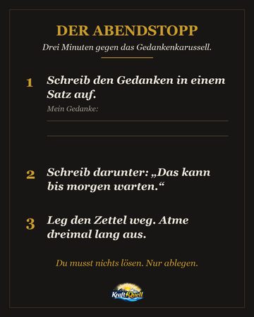 Der Abendstopp mit drei Schritten gegen das Gedankenkarussell