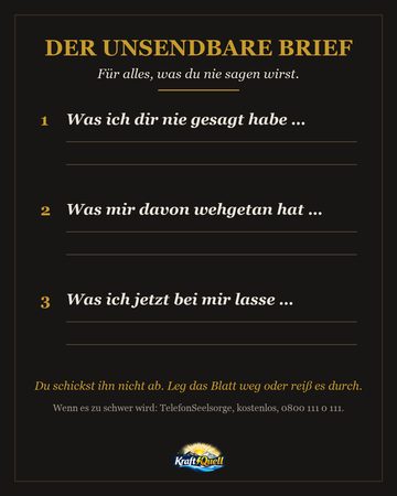 Der unsendbare Brief mit drei Satzanfängen
